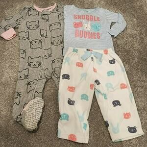 Carter's Girls Fleece Sleepwear Bundle Sz 12M